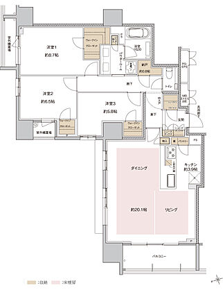 ザ・上通並木坂レジデンス 間取り 【Executive Floor】E-G
