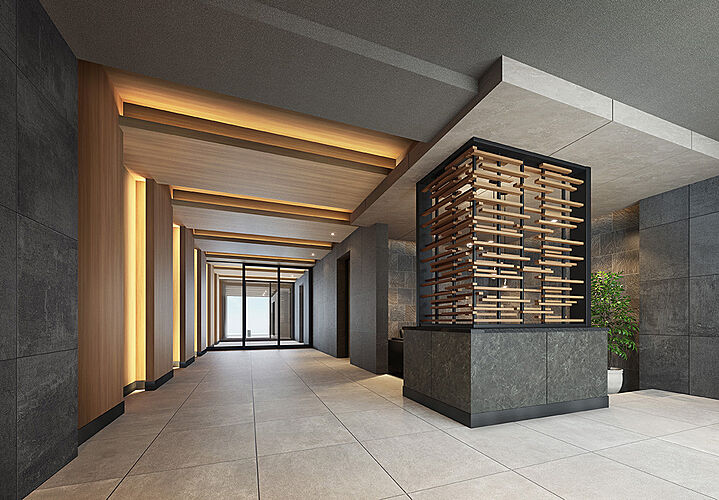 ファーネスト博多南駅グレイス エントランスホール完成予想CG