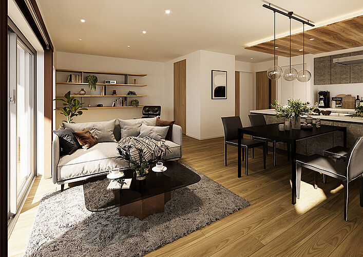 ファーネスト郡元レジデンス リビング・ダイニング完成予想CG（Eタイプ）