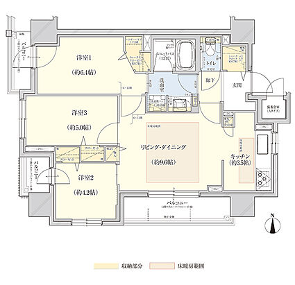 クレアホームズ フラン白石〈センタープレイス〉 間取り A