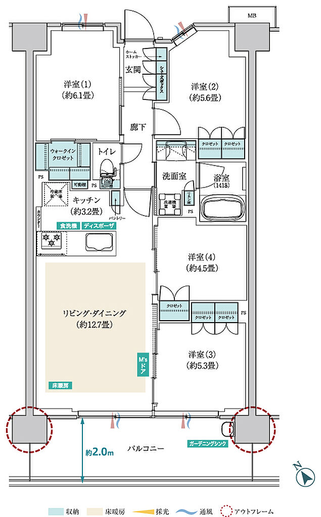メイツ昭島 間取り B-F
