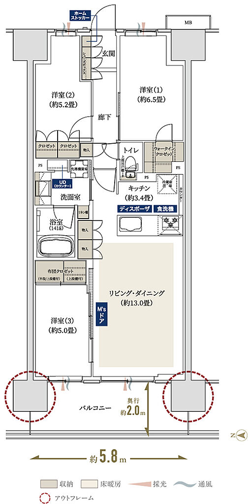 プレティナレジデンス吉川 間取り C
