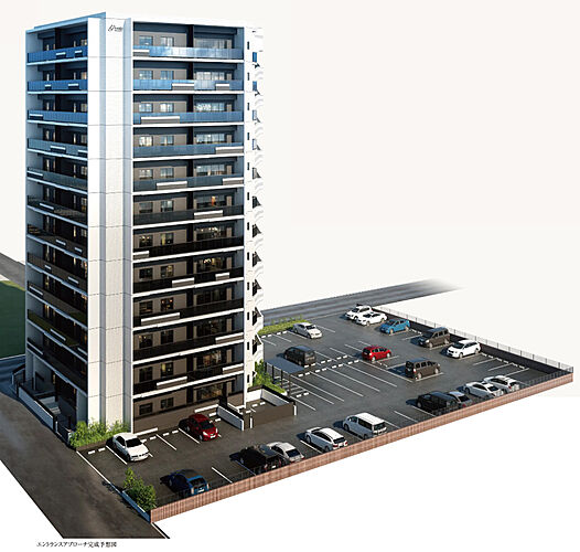 グランドパレス柳丸新城 エントランスアプローチ完成予想図