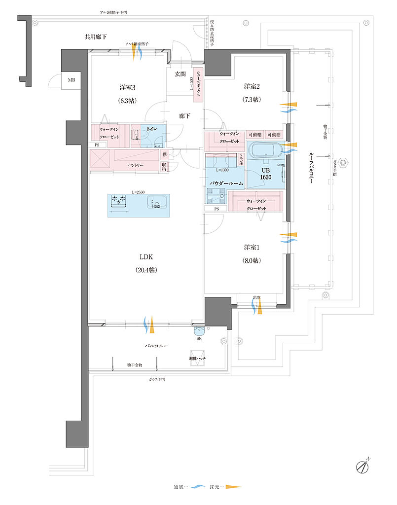 グランドパレス博多板付テラス 間取り E