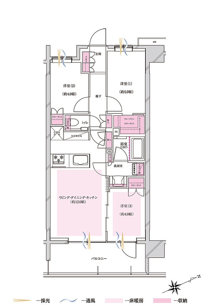 プレシス立川パークフロント 間取り 【先着順】D