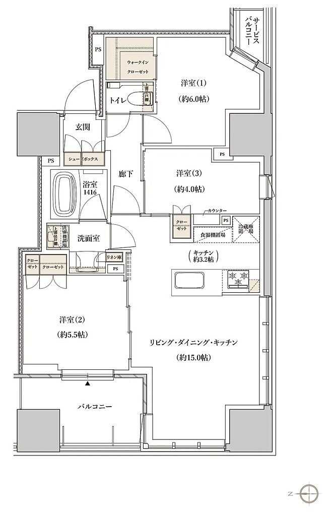 レグナスタワー新梅田 間取り 【第3期4次】C-66B