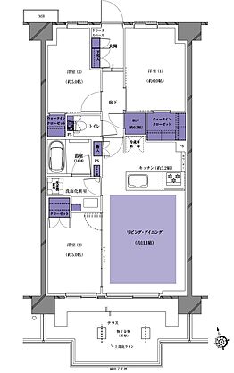 プレシス南流山パークフロント 間取り 【先着順】F1t