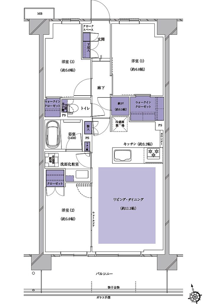 プレシス南流山パークフロント 間取り 【先着順】F1