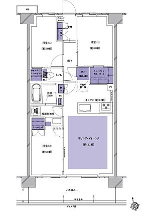 プレシス南流山パークフロント 間取り 【先着順】F1