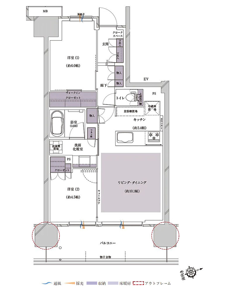 プレシス熊谷末広 間取り 【第2期】B