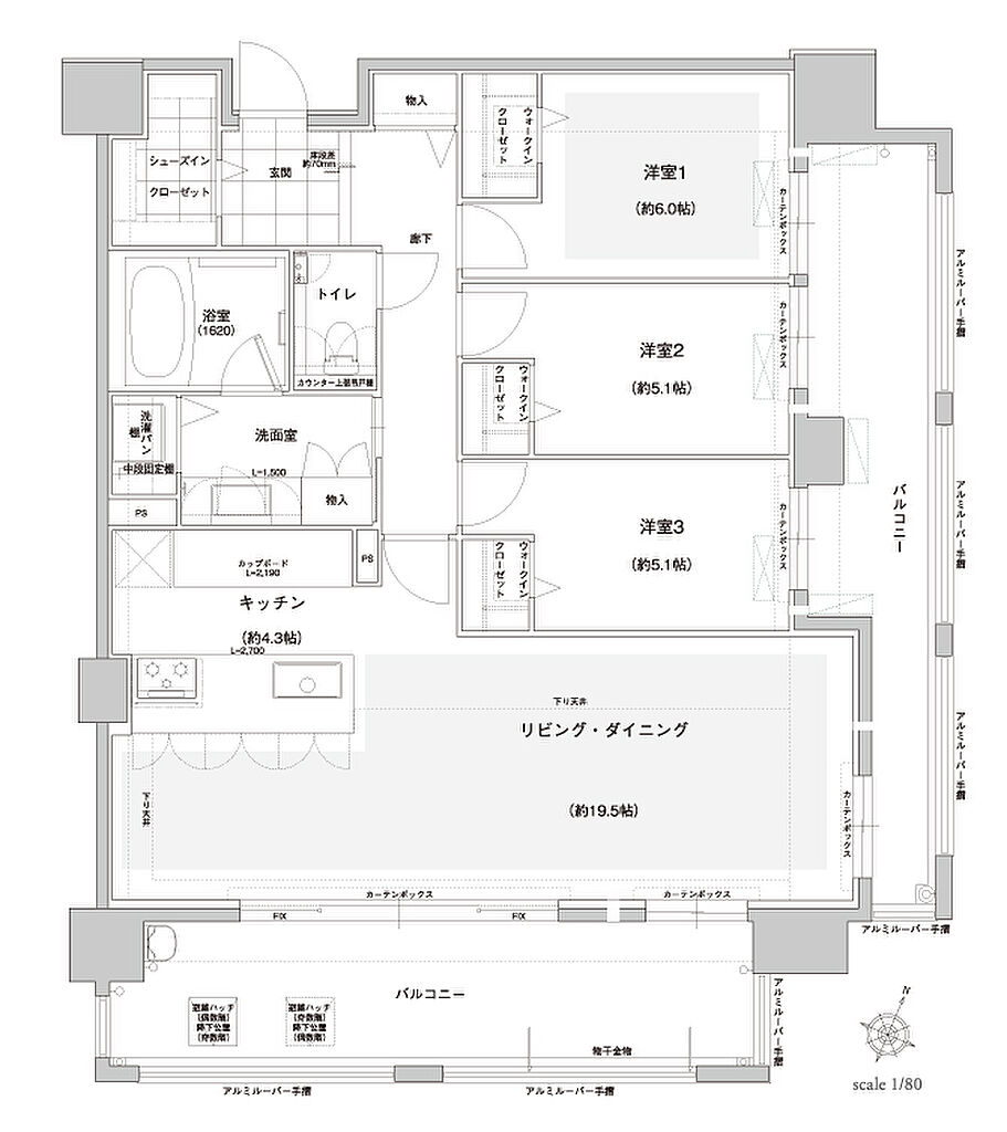 フリーディア大濠公園プレミアム 間取り B【SELECT5】