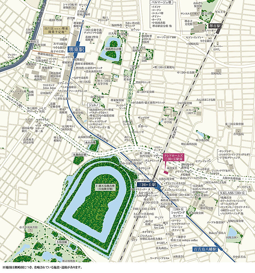 クレアホームズ三国ヶ丘駅前：案内図