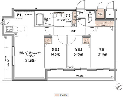 ココチプロジェクト 間取り H