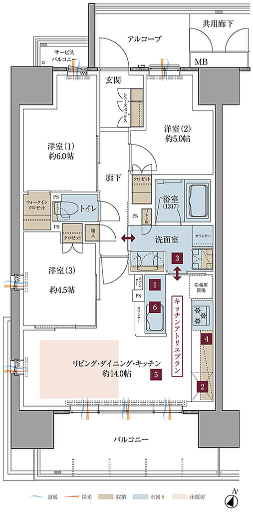 プレティナレジデンス大阪柏原 間取り A