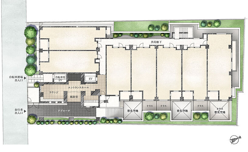 ジオ市谷仲之町 敷地配置イラスト