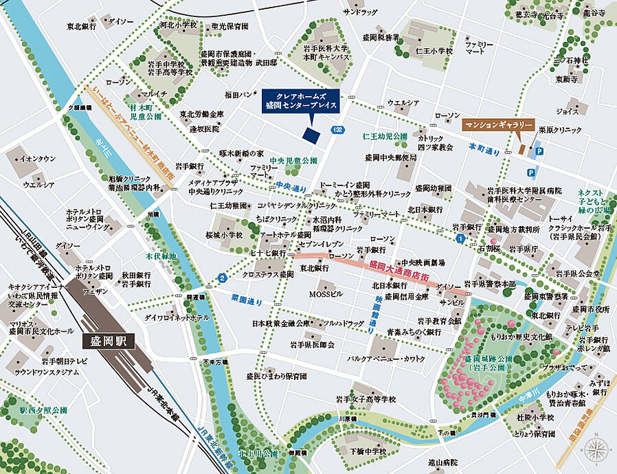 クレアホームズ盛岡センタープレイス：案内図