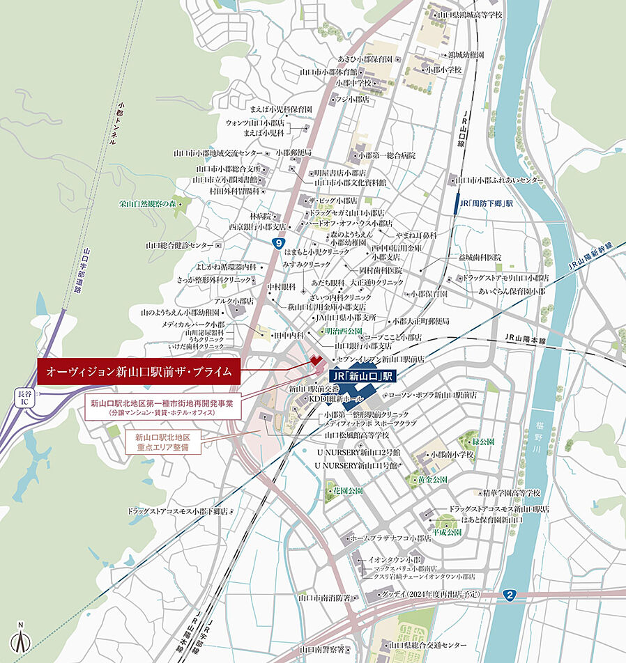 オーヴィジョン新山口駅前ザ・プライム：案内図