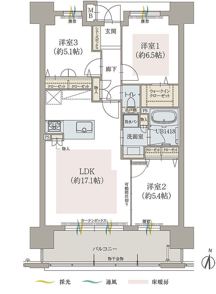 オーヴィジョン佐賀駅ザ・プライム 間取り C