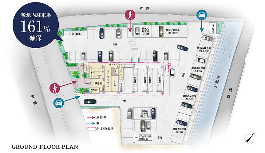 オーヴィジョン新山口スクエアガーデン 敷地配置図