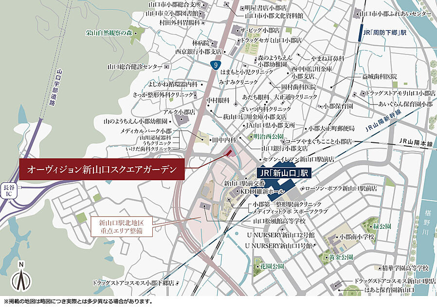 オーヴィジョン新山口スクエアガーデン：案内図
