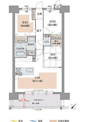 オーヴィジョン新山口スクエアガーデン 間取り C