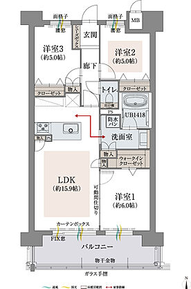 オーヴィジョン新下関プレステージ 間取り C