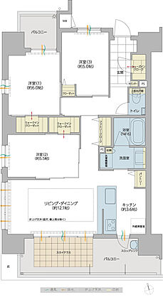 ロイヤルガーデン老松町弐番館 間取り 74-A