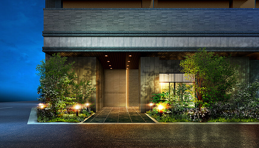 エスリード八尾駅前ザ・レジデンス エントランスアプローチ完成予想図