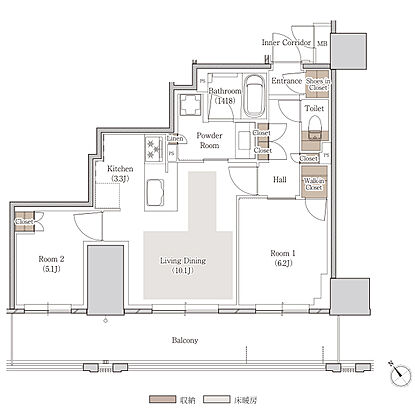 ローレルタワー名古屋千種 間取り E