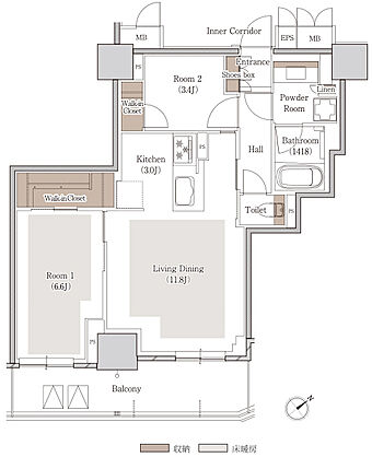 ローレルタワー名古屋千種 間取り Q【menu1】