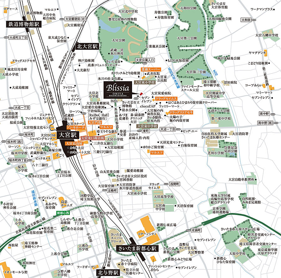 ブリシア大宮 氷川の杜：案内図