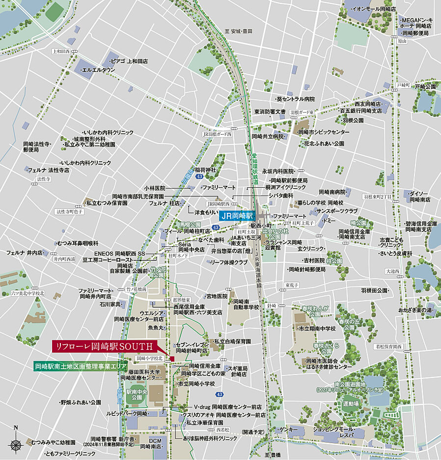 リフローレ岡崎駅 SOUTH：案内図