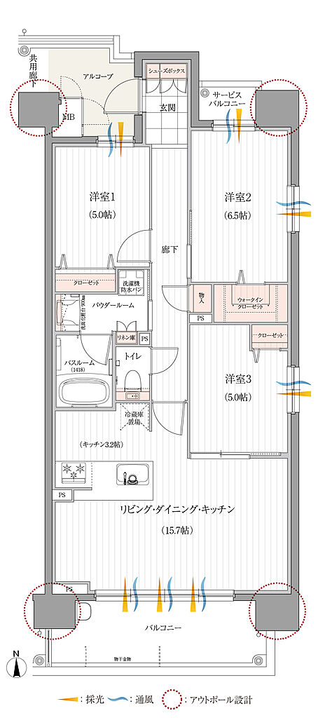 リフローレ名古屋岩塚EAST/WEST 間取り 【EAST】E-D