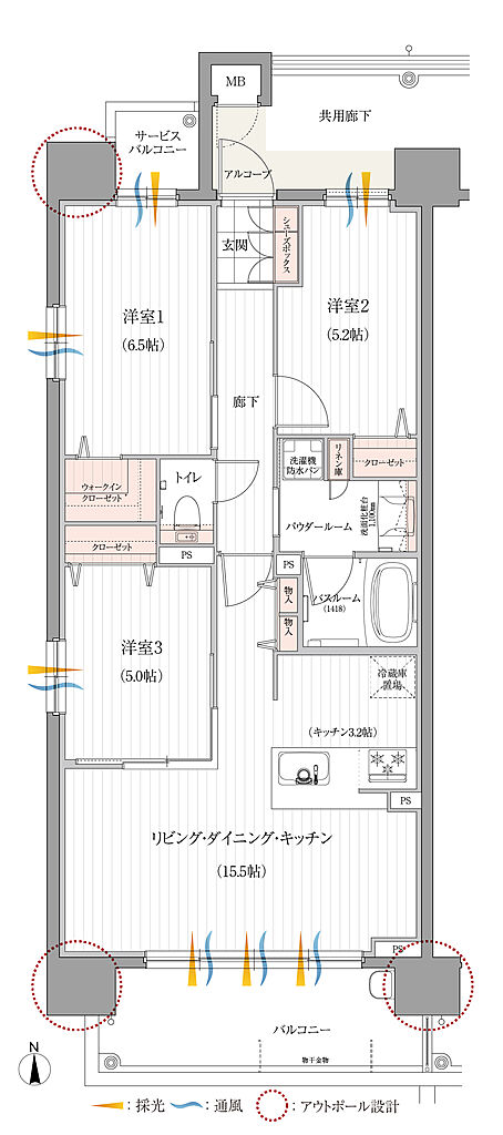 リフローレ名古屋岩塚EAST/WEST 間取り 【WEST】W-A