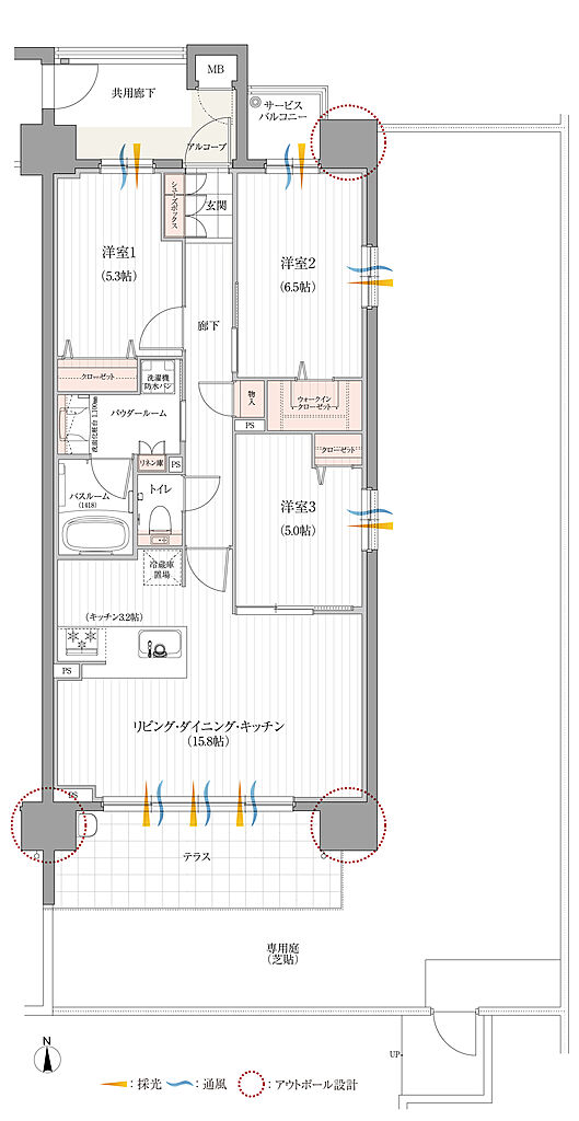 リフローレ名古屋岩塚EAST/WEST 間取り 【WEST】W-Dg