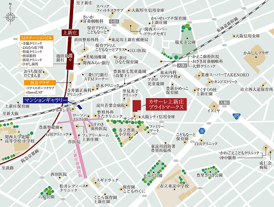 カサーレ上新庄ブライトマークス：モデルルーム地図