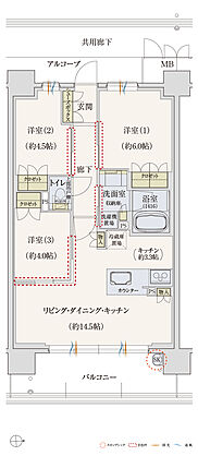 サンメゾン香里園駅前 間取り E