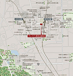 サンメゾン新田辺駅前 現地案内図