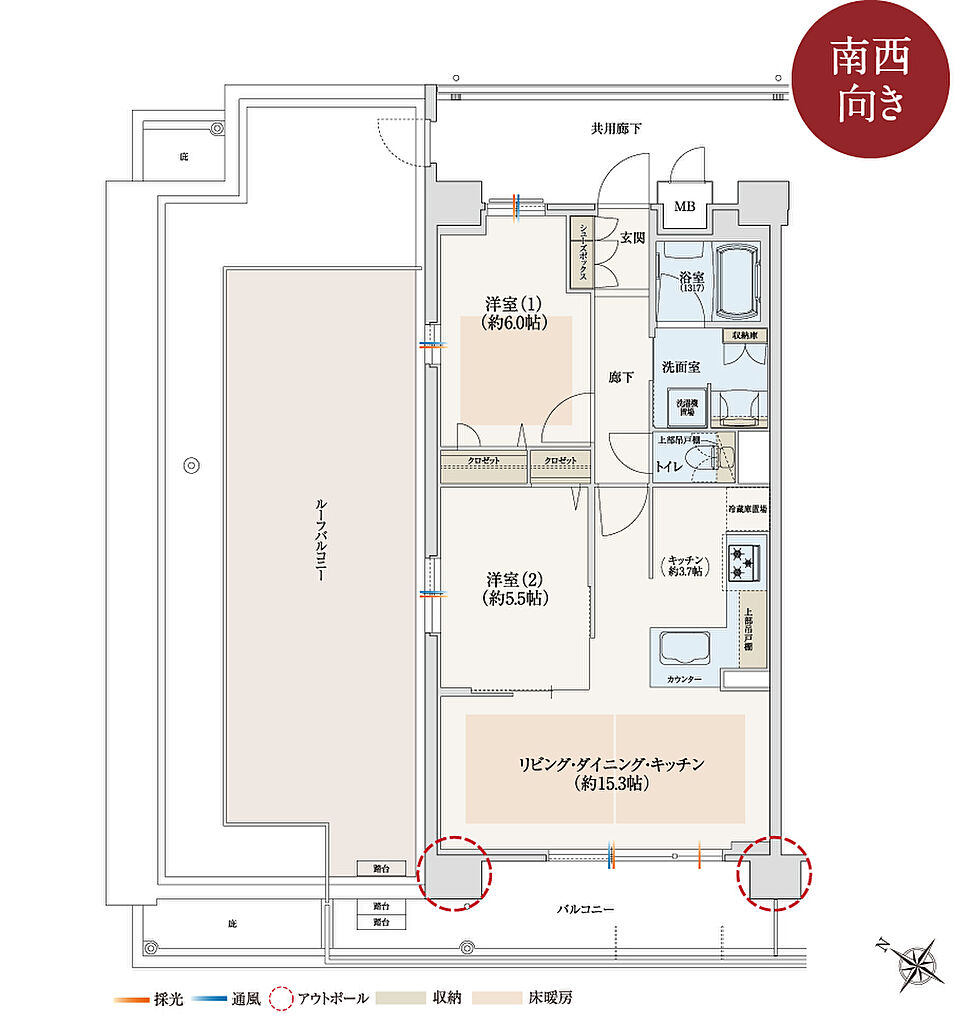 サンメゾン吹田 間取り J