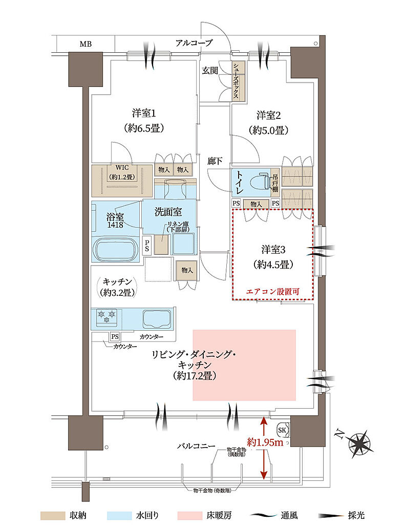 ヴェリテ神戸ポートアイランド 間取り 【第二期】E【Menu Plan 2】