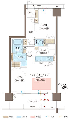 ヴェリテ神戸ポートアイランド 間取り 【第二期以降】D