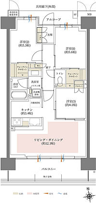 シーンズ関目高殿スクエアガーデン 間取り D2