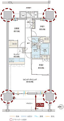 グランドオーク浦上テラス 間取り G【メニュープラン】