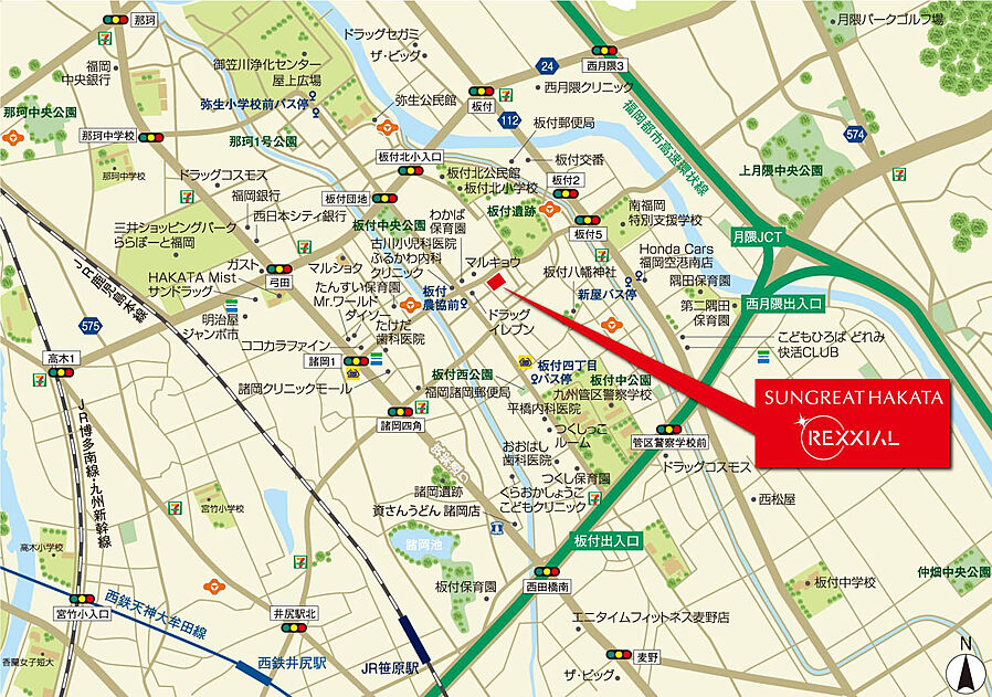 サングレート博多レクシアル：案内図