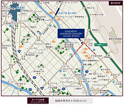 サングレート博多グランシティ エグゼ モデルルーム案内図