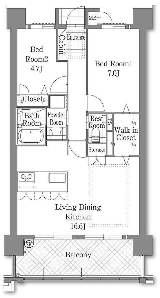 サングレート博多エクセラス 間取り B1