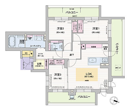 グランファーレ真駒内グランフォレスト 間取り I