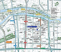 シエリアタワー北浜 現地案内図