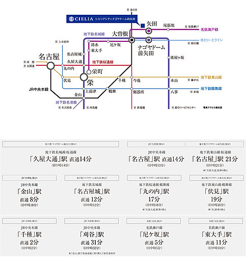 シエリアシティナゴヤドーム前矢田 アクセス図