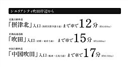 シエリアシティ吹田岸辺 アクセス図